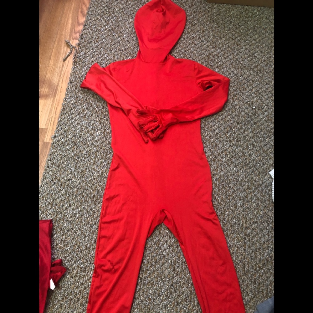 Teen youth red Morph suit Costume